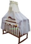 Комплект в кроватку 7 предметный, с балдахином,Солнышко, комплект в кроватку размером 120х60 см, красивая постель для новорожденного. Комплект в детскую кроватку с одеялом, кремовый, наполнитель холлофайбер